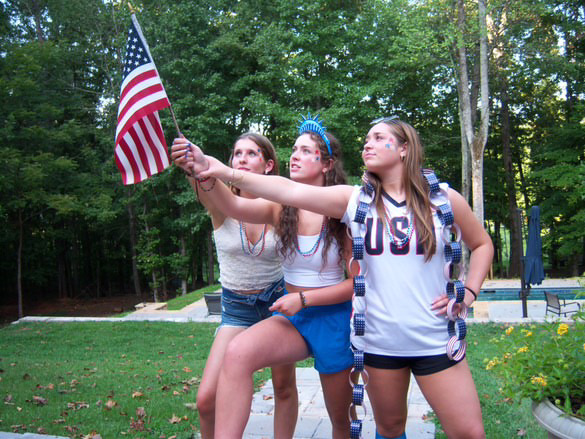 Molly in the USA with friends