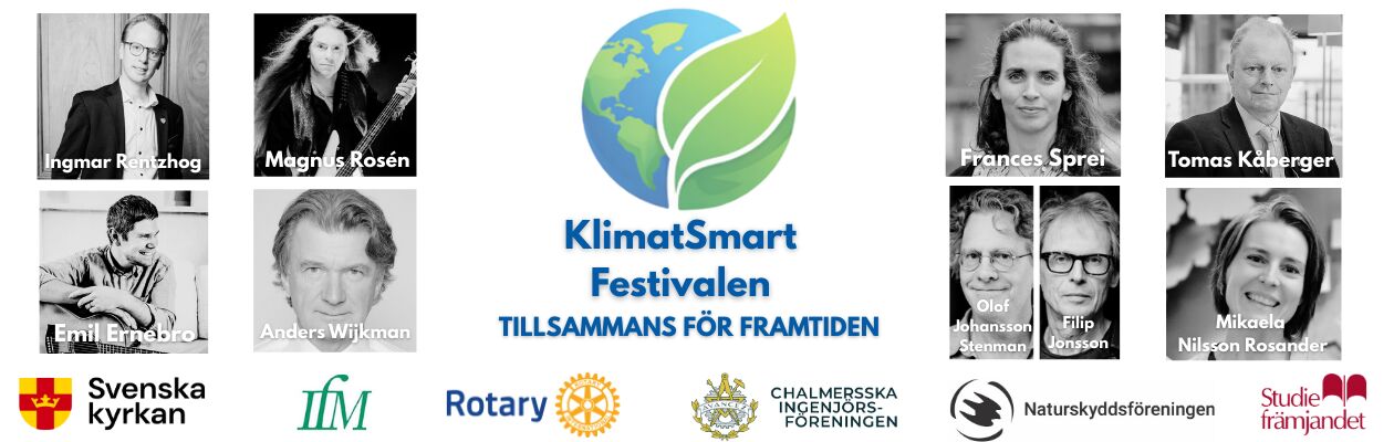 Klimatsmartfestivalen 2026, banner med några av de medverkande